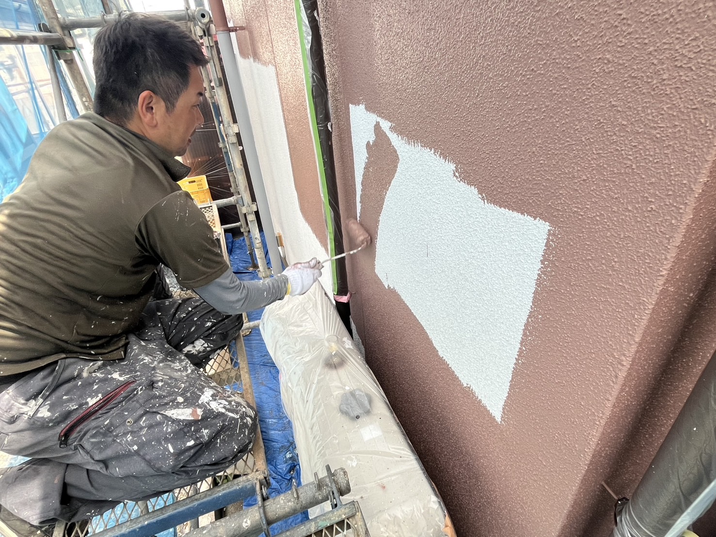 【N様邸】外壁・屋根塗装工事！タイル面以外の外壁塗装が完了しました！下塗り～上塗りまでご紹介！