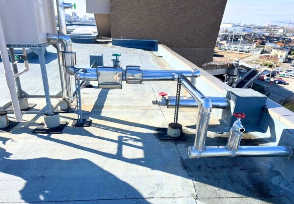 金沢市 マンション 屋上 消火栓受水槽 給水管 水漏れ修理