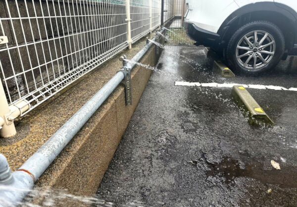 金沢市　マンション　駐車場　消雪設備　高さ調整